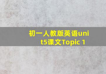 初一人教版英语unit5课文Topic 1